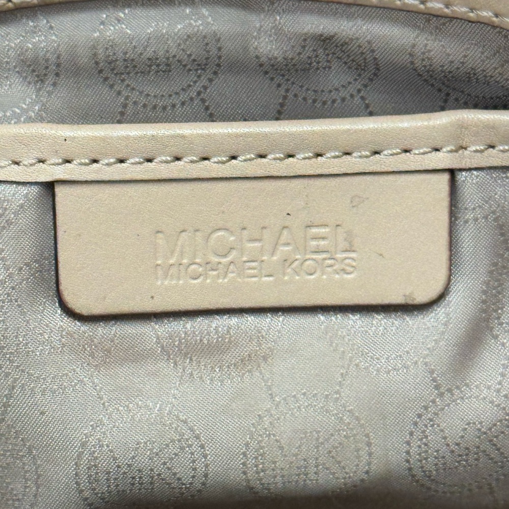 Michael Kors Jet Set East West Signature Gold Metallic Tote Purse Shoulder Bag - Picture 16 of 16
